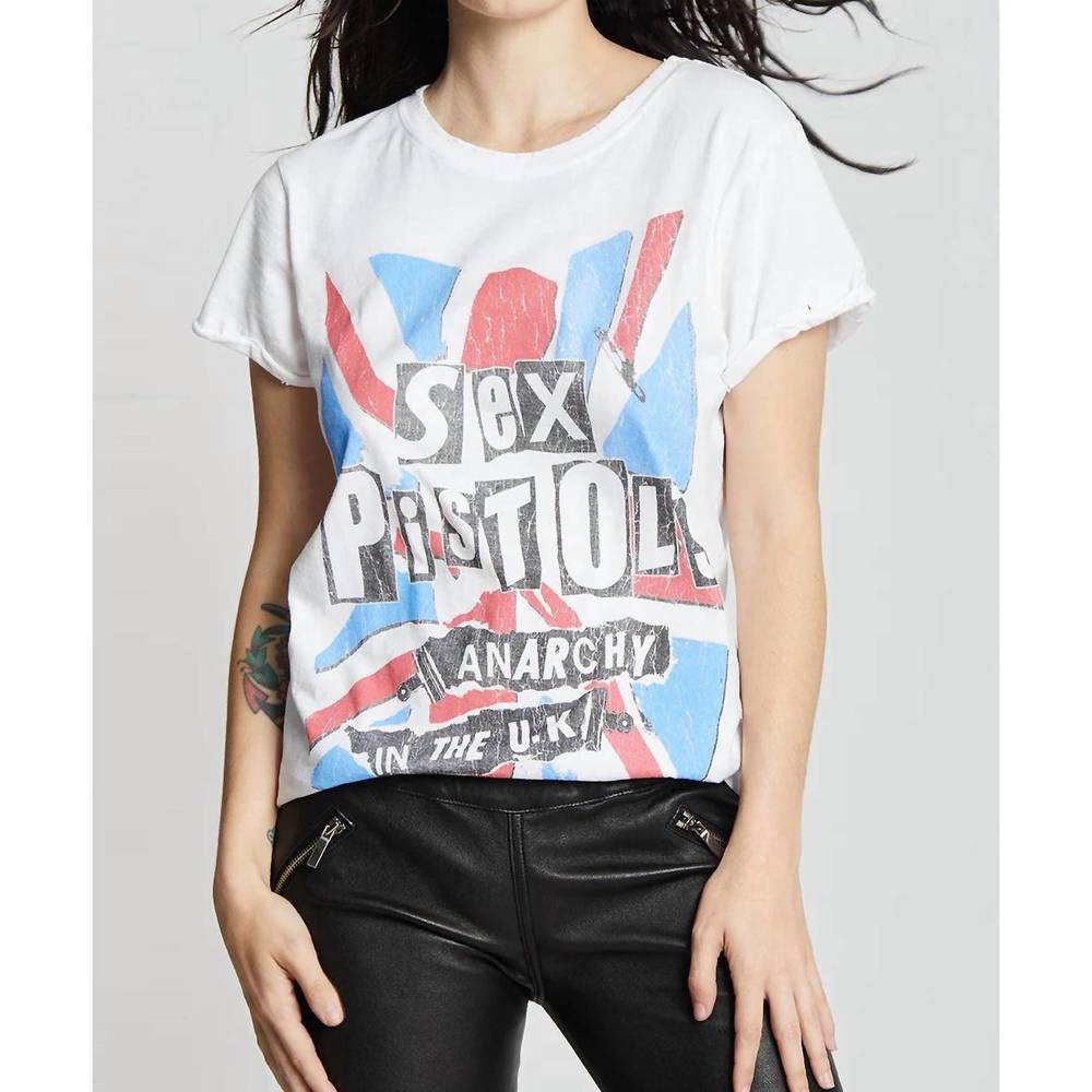 NEW RECYCLED KARMA sex pistols anarchy tee in white